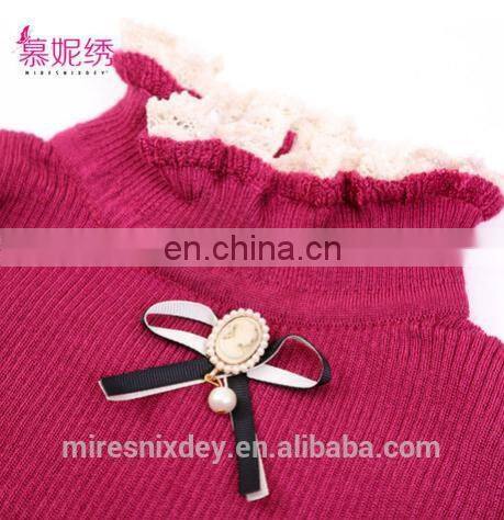 fashion korean style pure color lace sweater