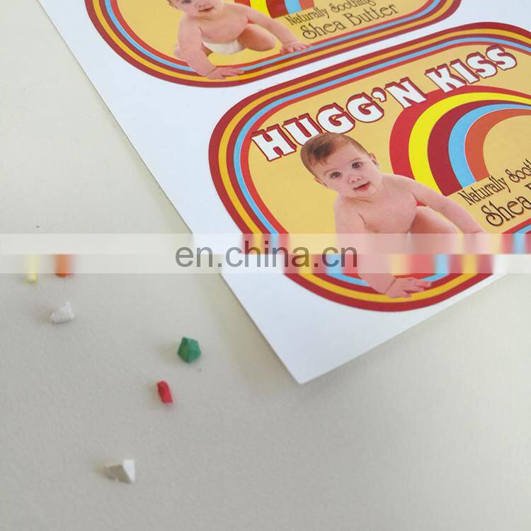 Customized cheaper price Piece cutting sticker /custom logo self adhesive sticker for kids baby products