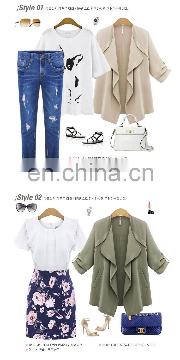 autumn 2017 collection fashion khaki irregular design thin coat classic wonem's coat