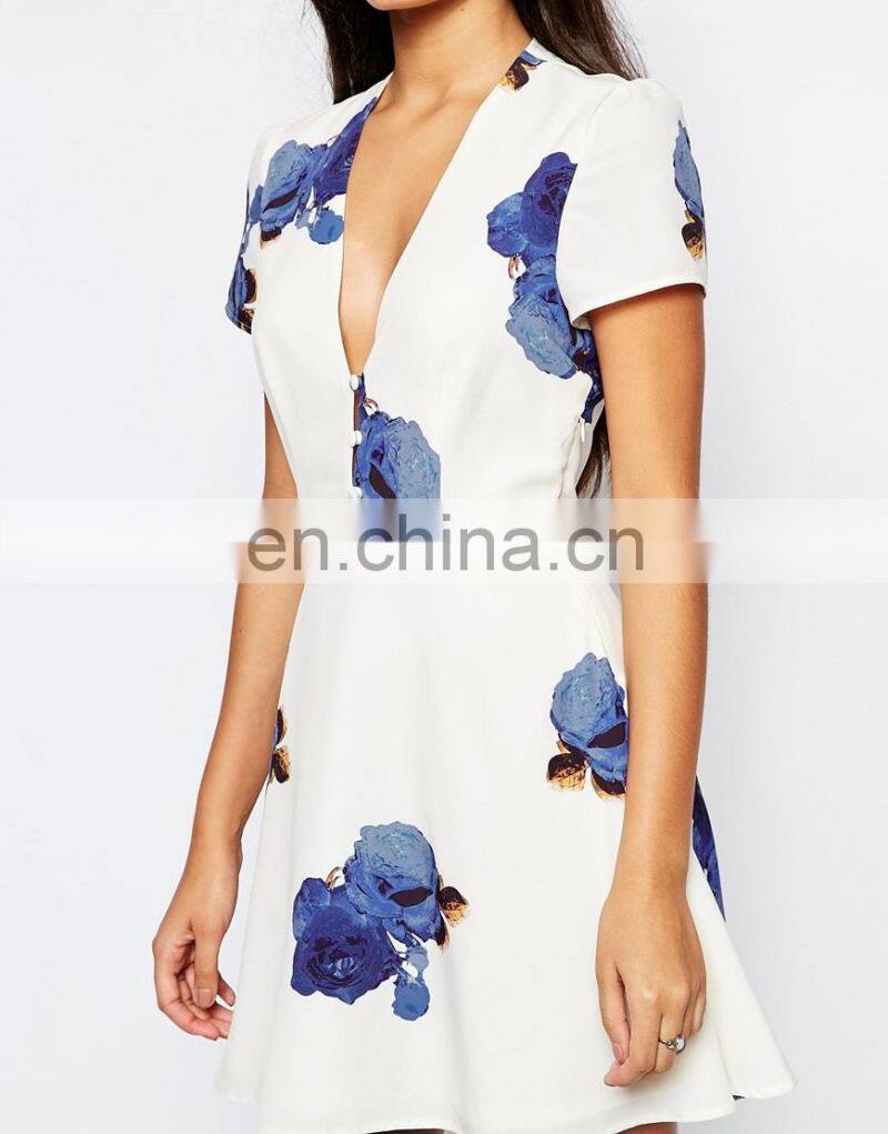 2015 Hot Sale Shorts Sleeve Guangzhou Wholesale Latest Fashion Casual Dresses for Lady