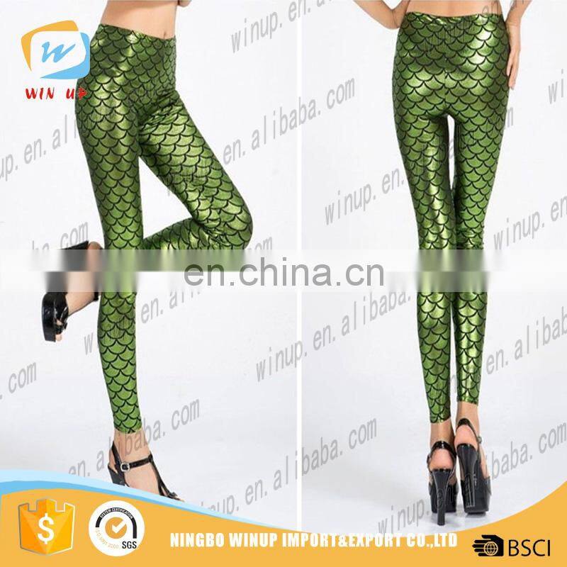 Women Stretchy snakeskin Fish scale mermaid Printing Jeggings seamless Leggings