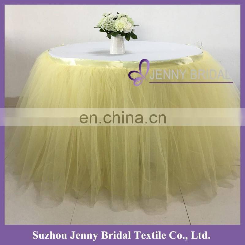 TC091 extra long tulle table skirt chiffon table skirt