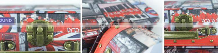 Cheap Old Fashioned Style Suitcases with London Pattern