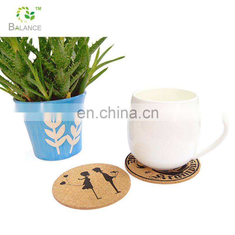 new design customization natural eco friendly coasters blank cork coaster 100mm size