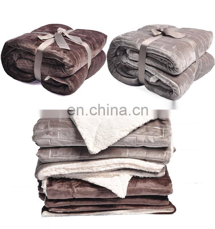 Luxurious Repreve Reversible Sherpa Throws 3D Imprinted Flannel Fleece Solaron Korean Blanket