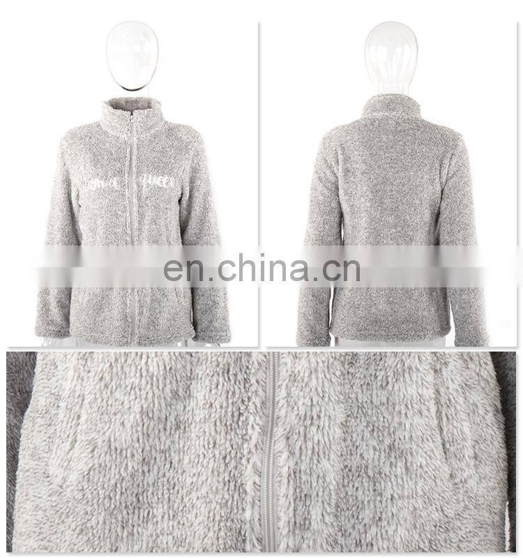 Weft Knitting Cationic Sherpa Bathrobe Adult Pyjamas With Embroidery