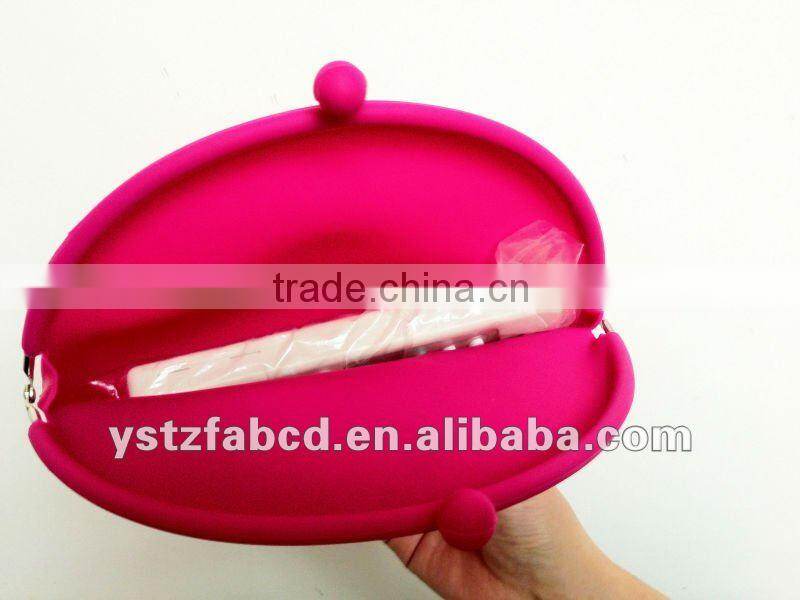 Lucky New Cute Lady/Girl/Women Silicone Fuchsia Bag