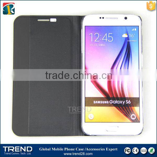 china supplier smart flip leather case cover for Samsung S6 edge