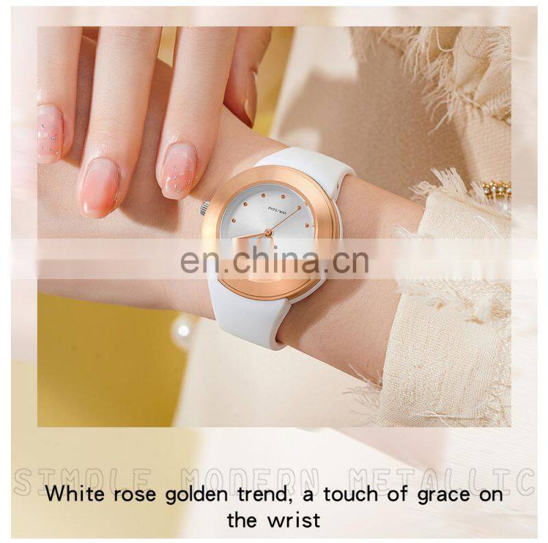 SANDA 3119 New Fashion Quartz Watch Women's Watches White Rose Gold Waterproof Women Casual Wristwatch