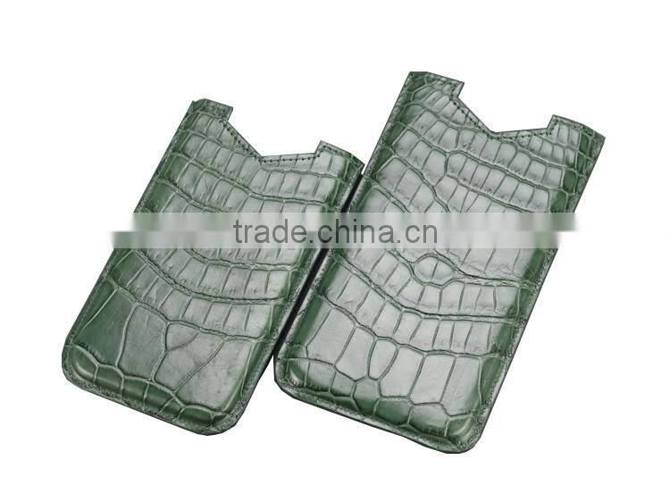 luxury crocodile leather mobile phone pouch cell phone case phone holder bag for iphone