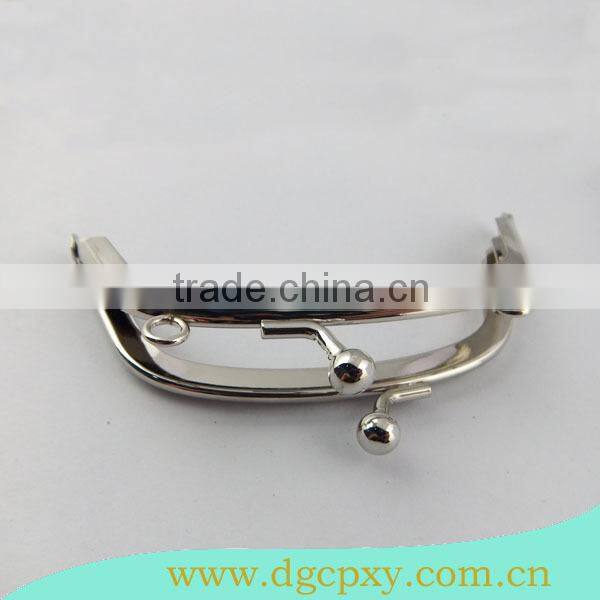 elegant kiss lock metal frame money clasp with outer chain loops