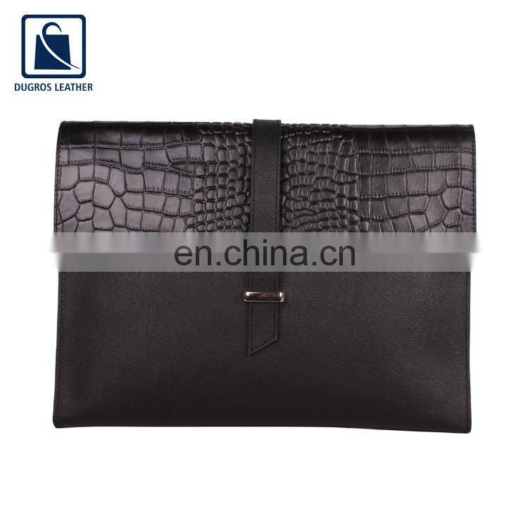 Eye Catching Deisgn Stylish Loop Closure Type Unisex Genuine Leather Laptop Slip