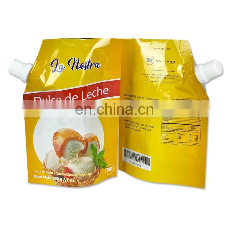 Private Label Yogurt Packaging Bag 7oz Foil Gasket Corner Aluminum Foil Retort Stand Up Spout Pouch Plastic Liquid Package