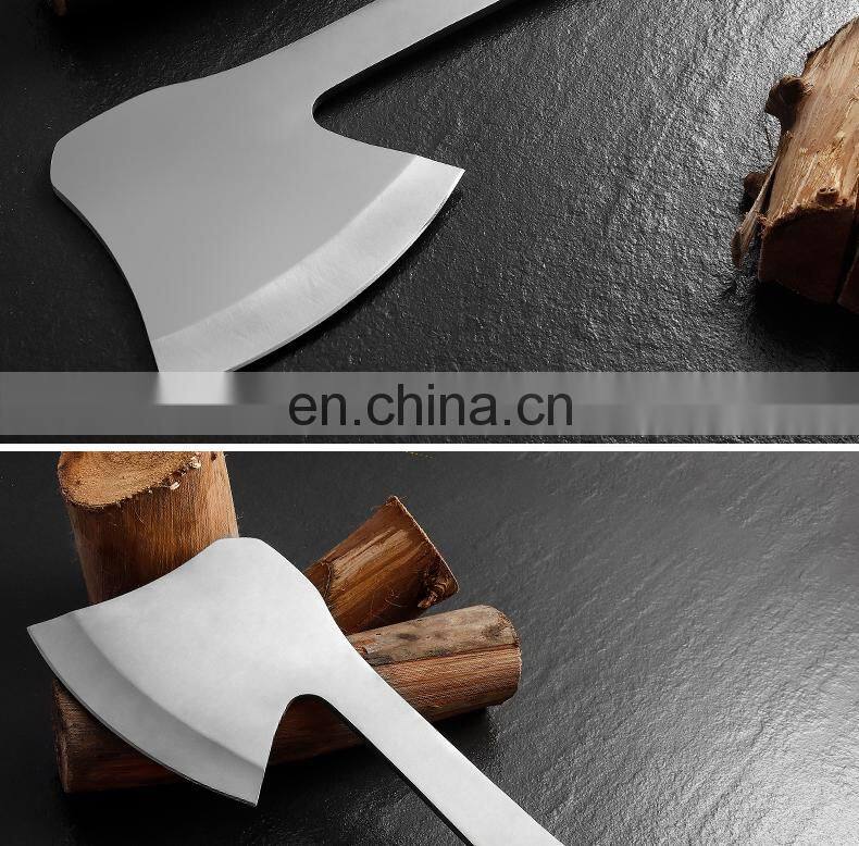 Outdoor high hardness stainless steel axe cluster from survival safety axe solid wood handle climbing axe