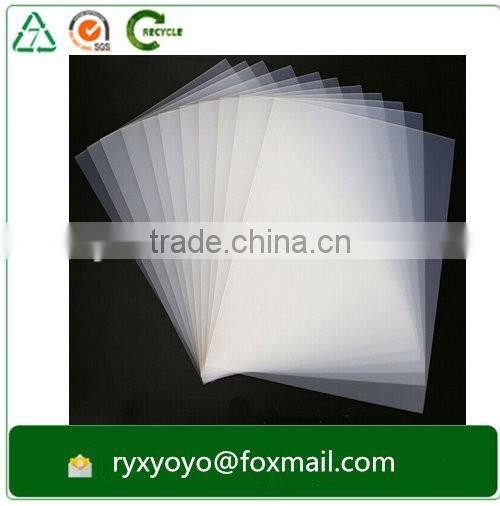 Transparent glossy polypropylene plastic a4 size L shape clear folder
