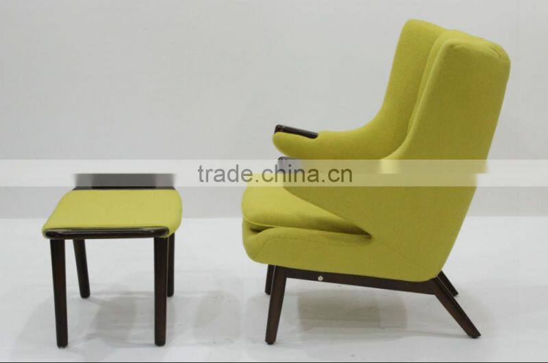replica classic fiberglass material cashmere Hans J. Wegner PP19 The Teddy Bear Chair with ottoman