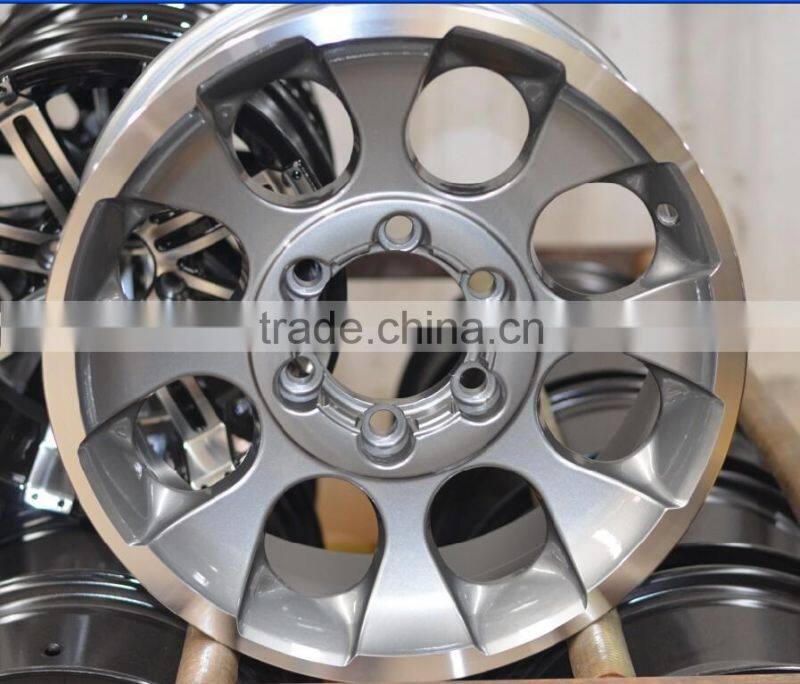 aluminum rim 6 hole 6x139.7 after market machine face with hyper silver in china