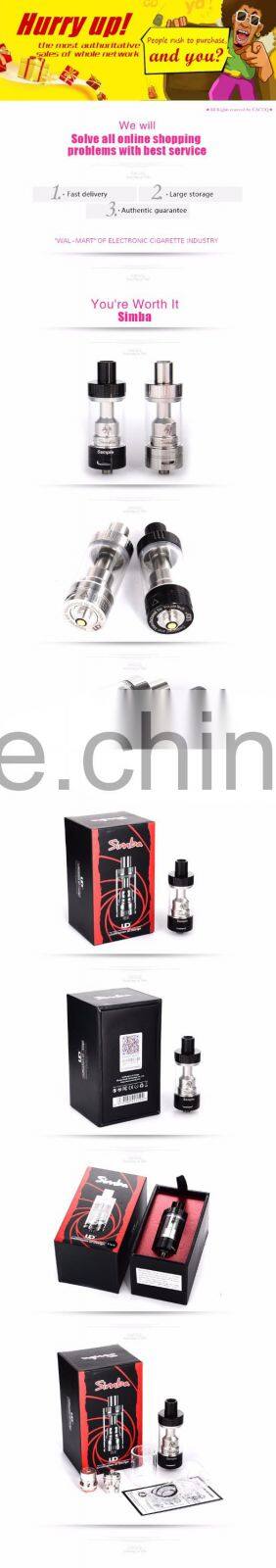 2016 Newest UD simba RTA with ceramic coil and anti-spit mesh simba RTA ship fast
