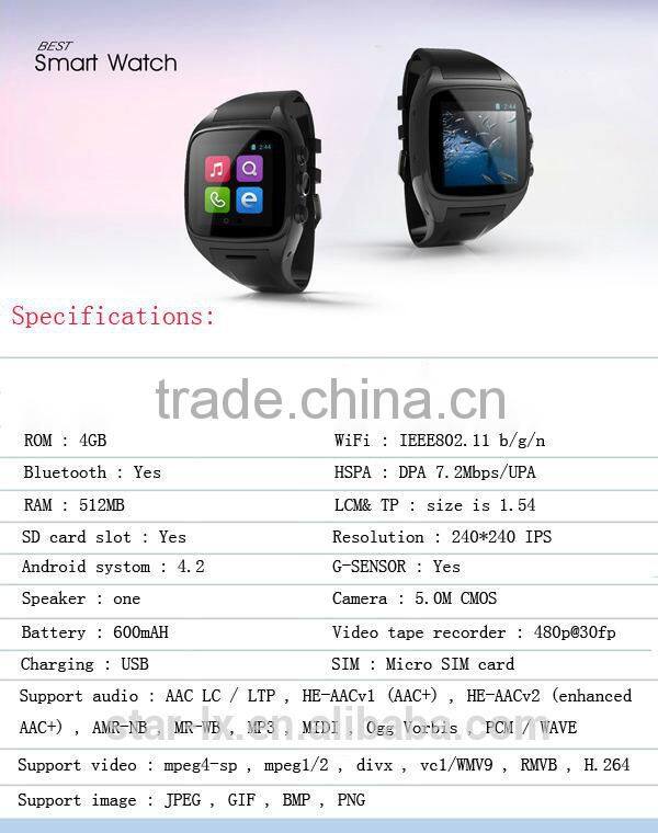 Smart phone with single SIM card and SD card , mobile phone watch