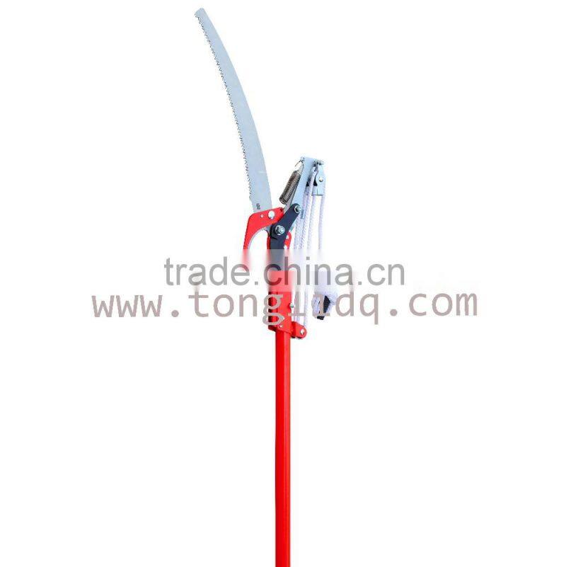 Garden durable telescoping pole with saw and tree pruner