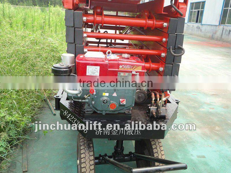 diesel engine driven movable hydraulic scissor lift platform working table