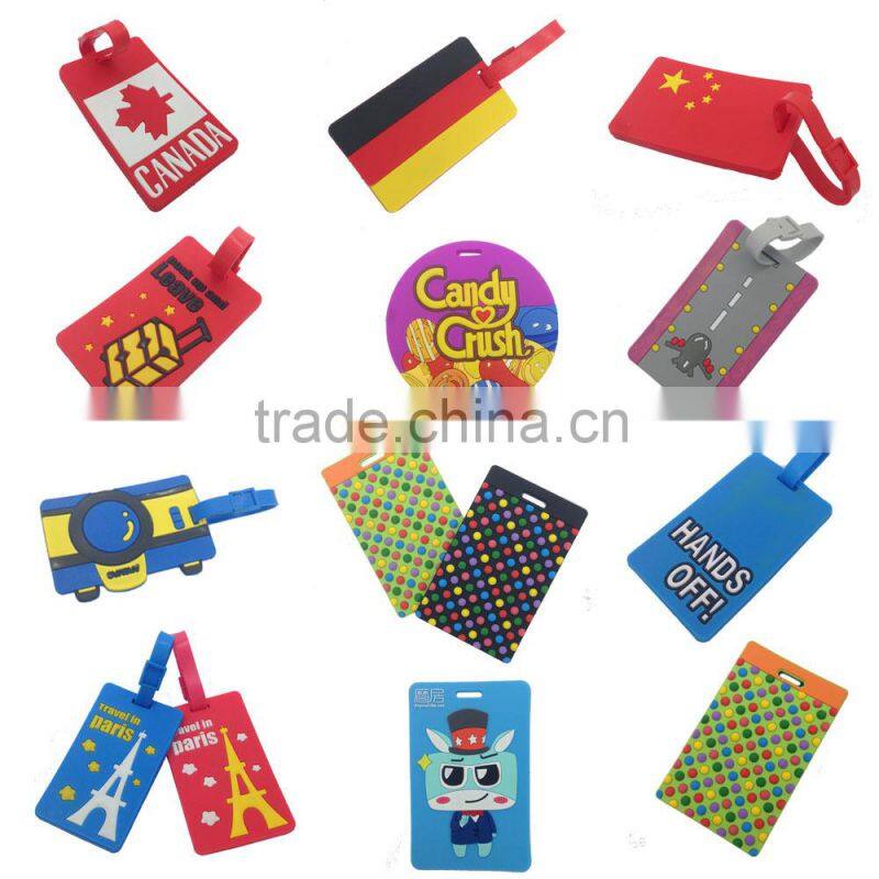 high quality pvc plastic luggage tag with hang tag string