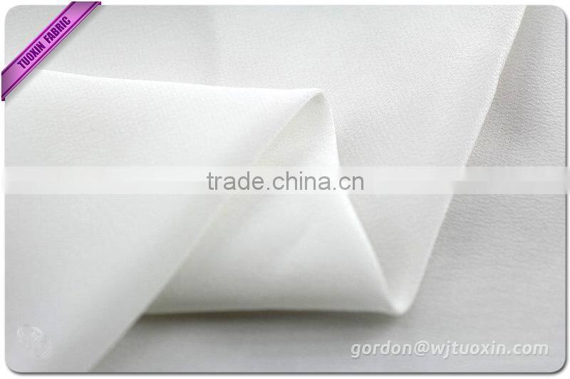 Natural Mulberry Silk Crepe de Chine White Shirt Fabric