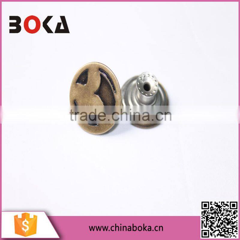 2015 yiwu wholesale new style Jeans Button easy to install,metal button,snap button on factory direct selling