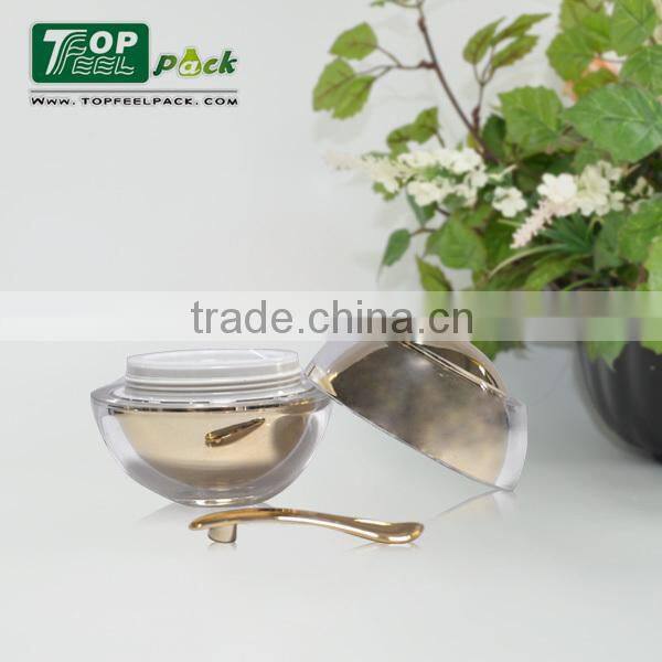 2015 Unique Gold Silver Apple Shape Cosmetic Plastic Jar with Magnetic Dipper