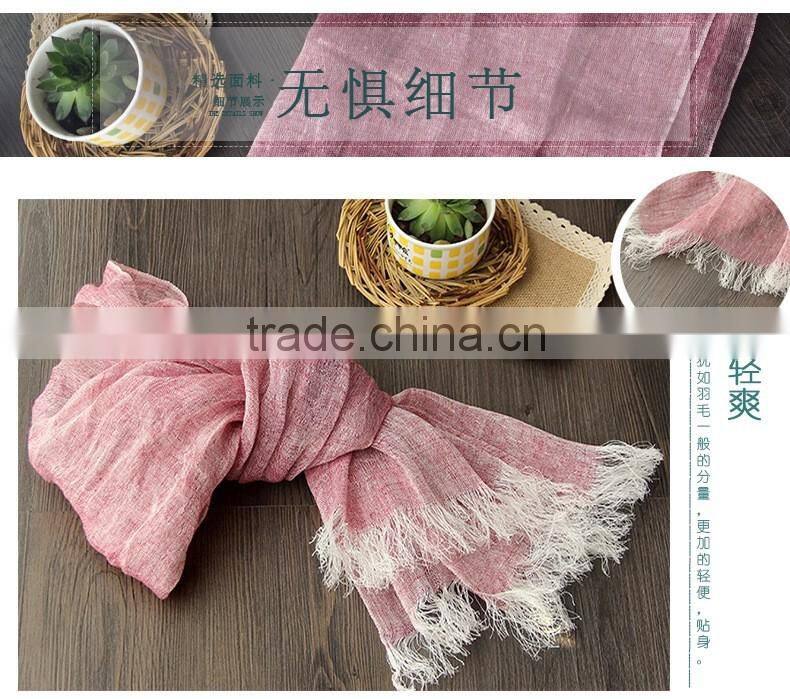 2016 Autumn Winter Women Ladies Fashion Long Plain Linen Cotton Scarves