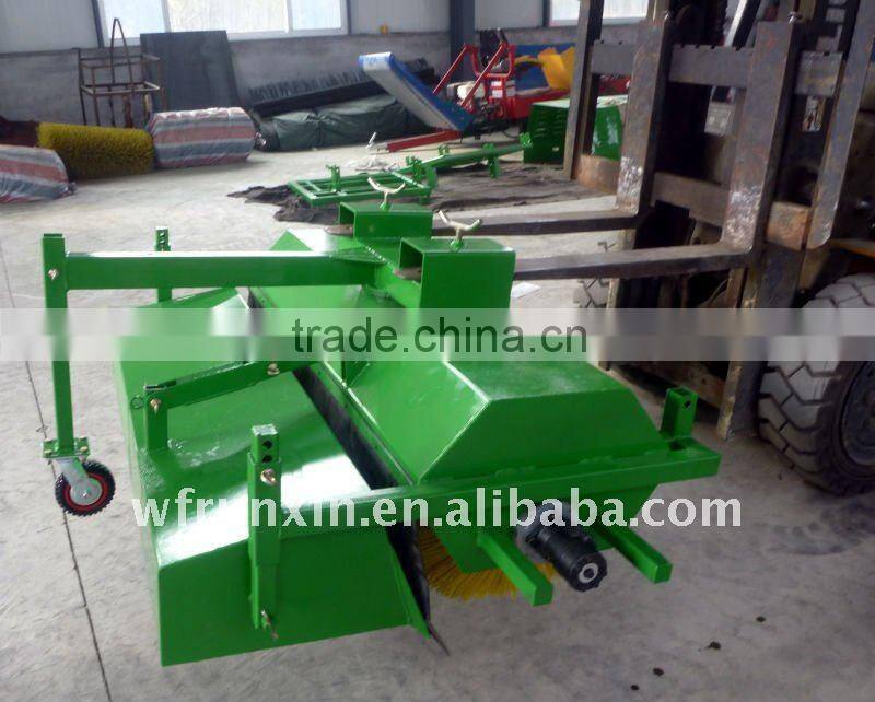 Tractor mounted road sweeper