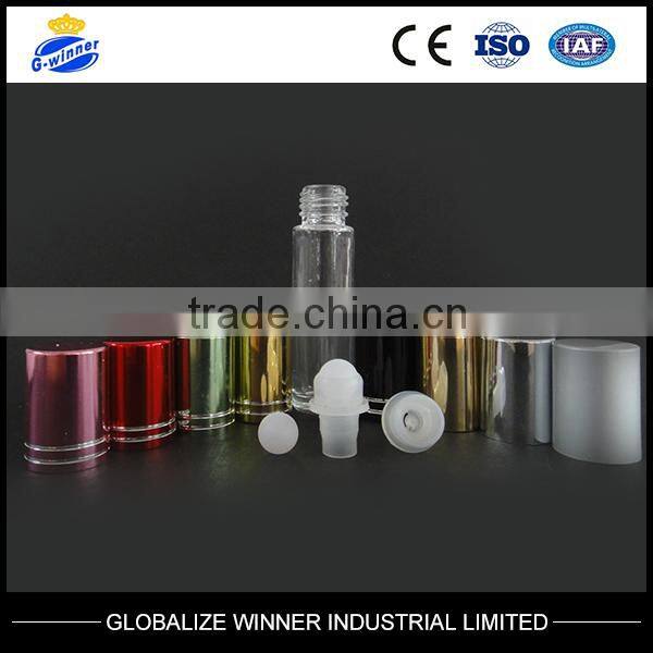 5ml,6ml,7ml,8ml,10ml green roll on bottle with color aluminum cap