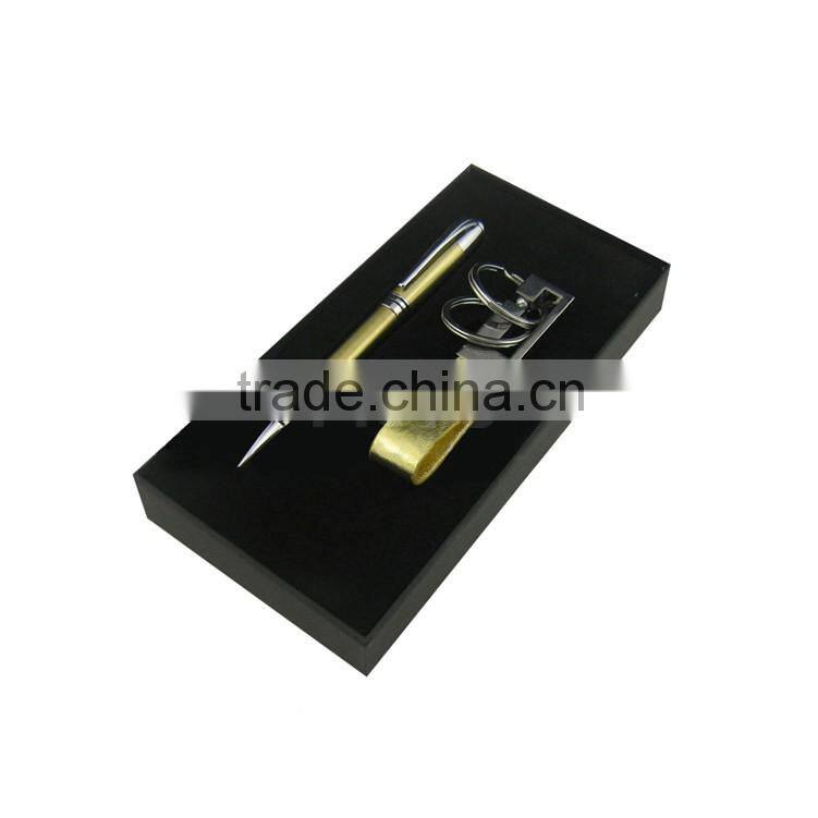 Wholesale business key chain and metal ballpoint pen gift set corperation