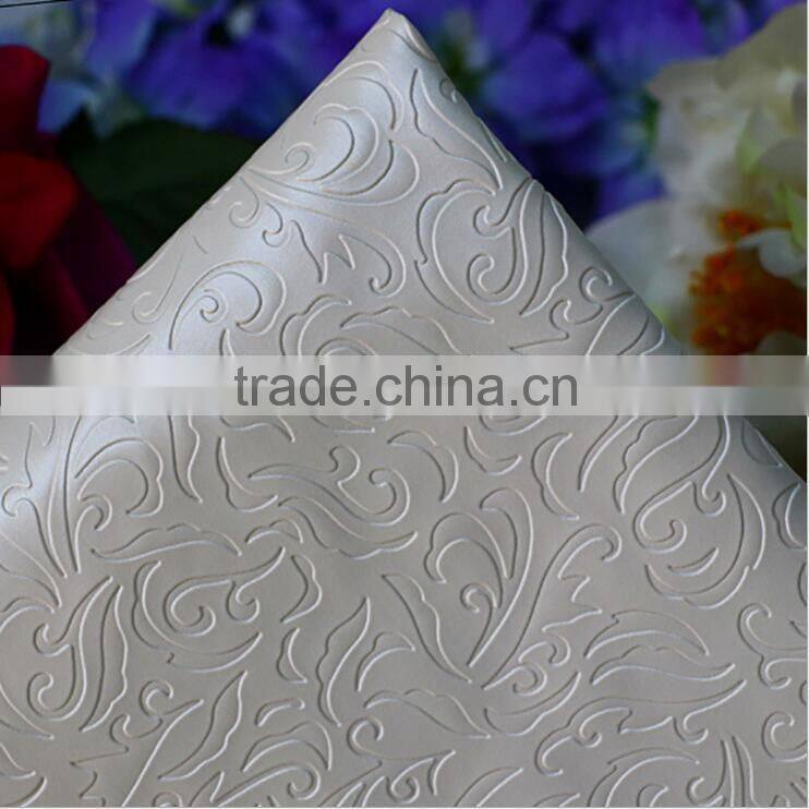 PVC artificial leather with embossed pattern for upholstery and decoration