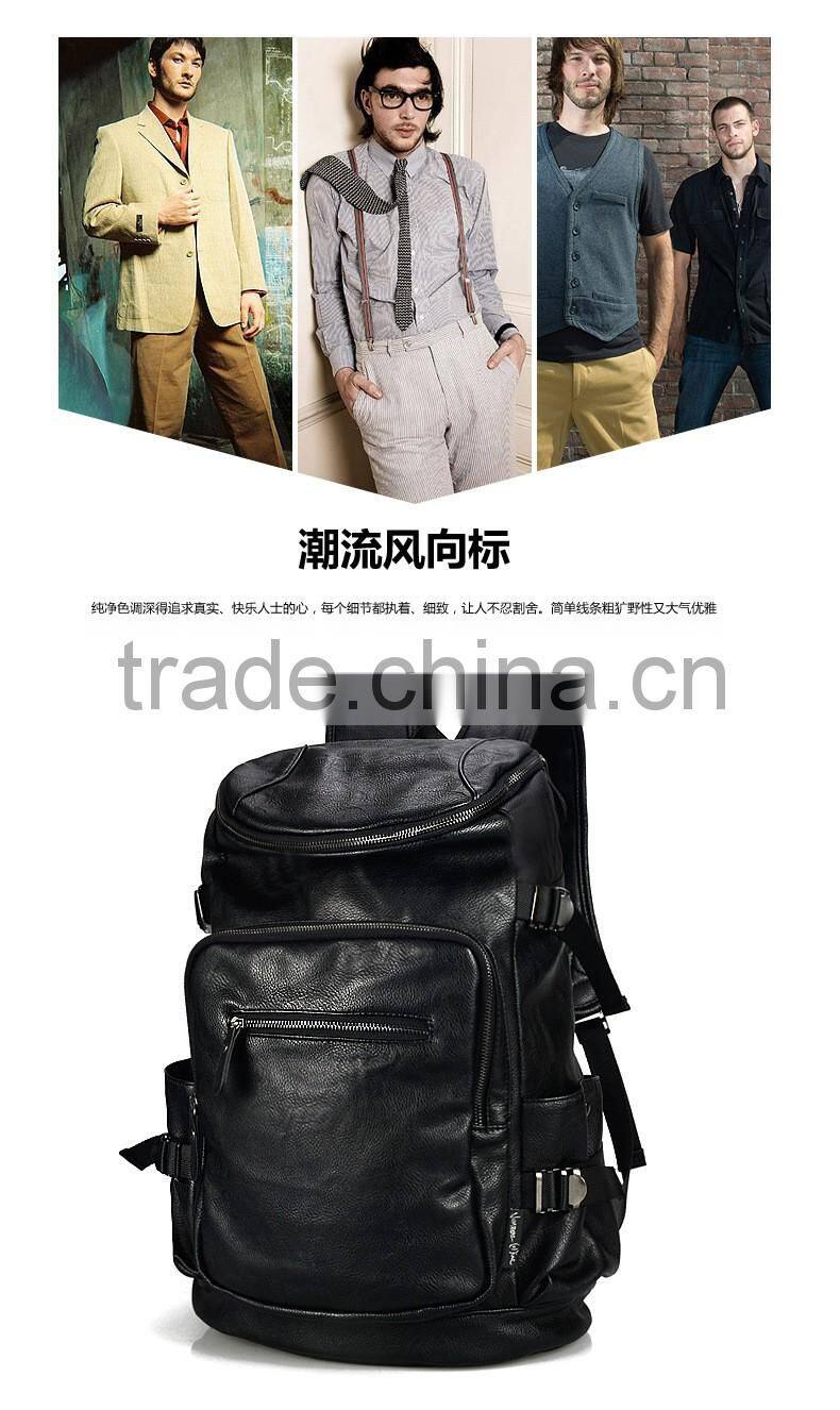2015 hot sale outdoor fashion leather backpack bag custom laptop backpack