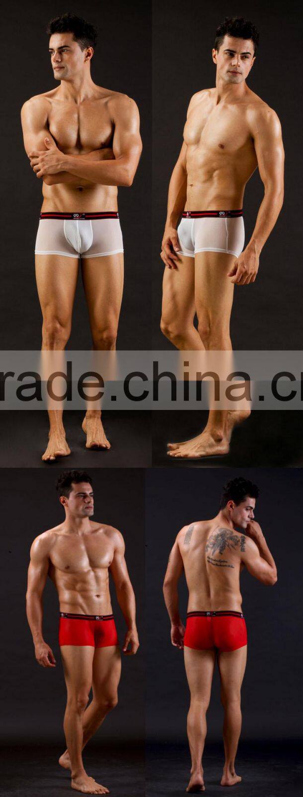 Eropean Transparent Hot Sexy Picture Boys Boxer Underwear Lycra Comfortable Mid Waist Boxer short underwear