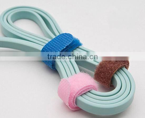 100% nylon colorful hook and loop straps computer cable ties