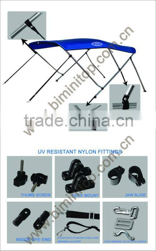 aluminum round tube 3-bow boat bimini top