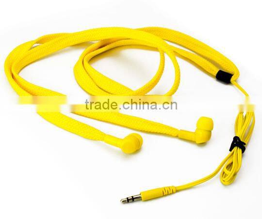 high quality hot selling shoelace earbud fashionable colourful earbuds