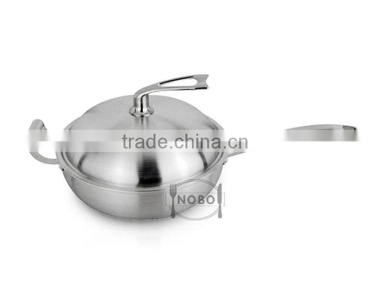 High Quality 3 Layers Stainless Steel 304 Non-stick Frying Pan with Lid