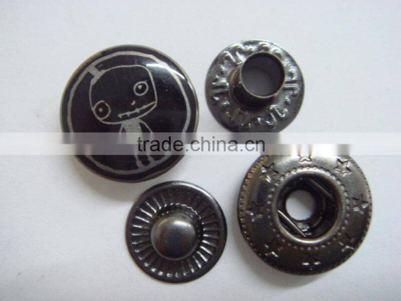 14mm fashion customer design metal spring snap button for chrild clothing