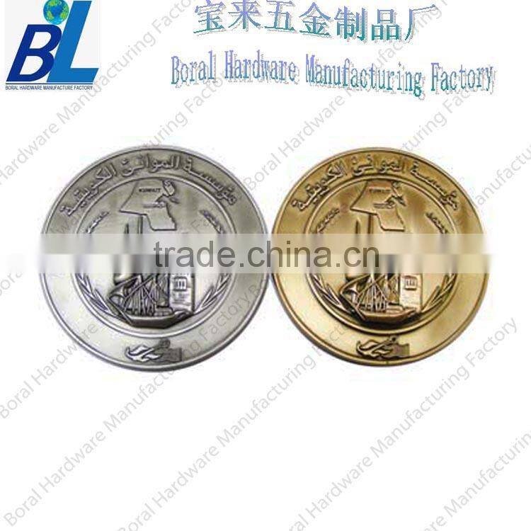 Die struck whole metal Arab marine challenge coins