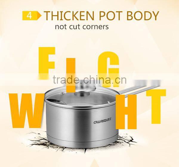 Stainless Steel Covered Sauce Pan Induction Ready Stainless Steel Saucepan