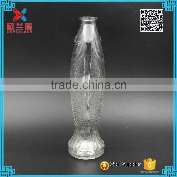 Exquisite 16oz unique fish shape wine glass bottle/liquor beverage bottle