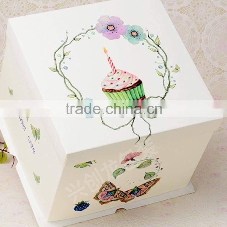 Wholesale low price high quality custom printed paper design bakery cake box