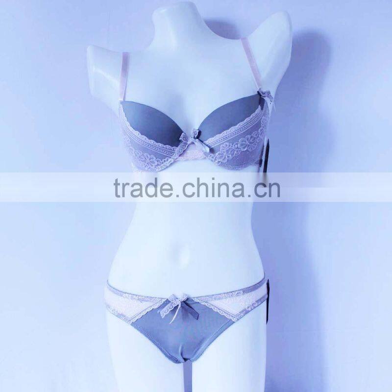 OEM underwear fancy girl bra and panties with lace sexy ladies bra set