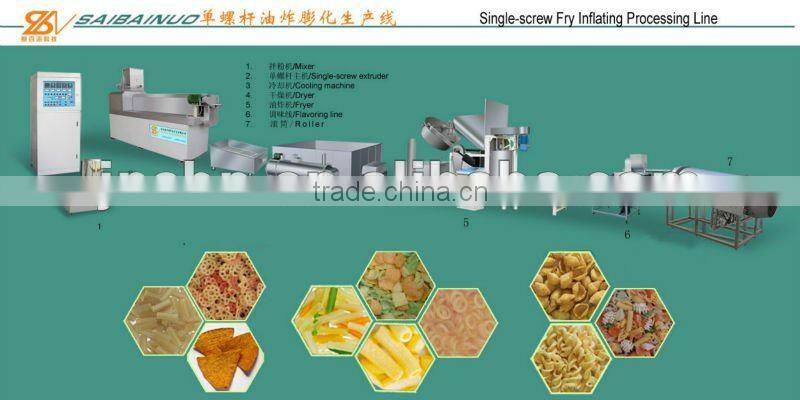Hot sell extruded frying snacks food processing line