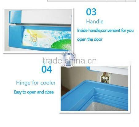 BCD-338 Top open double door temp. freezer gas chest deep freezers white color