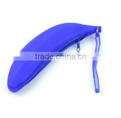 banana shaped portable zipper pencil bag