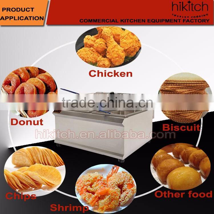 electric 2-tank fryer 2-basket restaurant deep fat steak fryer Guangzhou factory